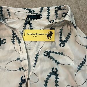 Fashion Express Women's White Blossom Blouse, Western spirit & modern-day style.